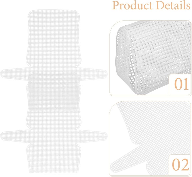 DIYEAH Plastic Mesh Canvas Sheets for Crochet Bag 4pcs White 2mm Grid Plastic Canvas for Cross Stitch 13.97 X 12.99 Inch - Image 5
